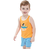 迪士尼宝宝Disney baby儿童背心套装上衣裤子外出套装(甜橙 100cm 2-3岁)