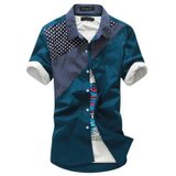 金雅绪新款时尚休闲男士韩版衬衫J023501(蓝色 XL)