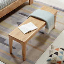 一米色彩 北欧实木长条凳 床尾凳 餐椅 成人长板凳 换鞋凳(原木色 1.2米)