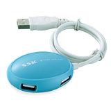 SSK/飚王飞梭USB分线器笔记本电脑一分四集线HUB转换扩展多外接口可四口同用(蓝色)
