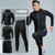 健身服男套装四件套运动套装速干篮球服紧身衣跑步服健身(黑色 XS)