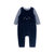 巴拉巴拉童装婴儿秋装男2018新款男童套装两件套女宝宝长袖T恤薄(90cm 深蓝)