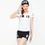 韩衣兜 2015夏装新款韩版女装时尚后背印花休闲运动中裤套装 Q3537(白色 M)