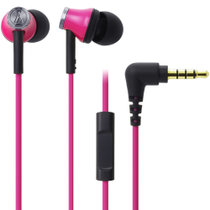 铁三角(audio-technica) ATH-CK330iS 入耳式耳机 支持麦克风通话 小巧精致 粉红色