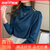 菲丽祺2021春季新款缎面衬衫女泡泡袖女装雪纺衫上衣气质女神范洋气衬衣(蓝色 XL)