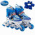 DISNEY/迪士尼2004米奇套装溜冰鞋儿童滑冰鞋直排轮滑鞋可调闪光旱冰鞋蓝色送护具六件套(34-37可调)