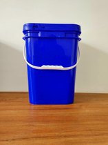 20升20kg正方形塑料方桶包装桶压盖加厚肥料乳胶漆桶垃圾分类全新(正方形20升20kg压盖蓝色有盖)