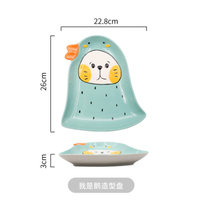 日式宝宝碗盘餐具套装家用少女心陶瓷卡通碗盘子网红创意可爱碗盘(我是鹅（造型盘） 默认版本)
