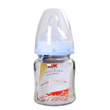 NUK 宽口径彩色玻璃奶瓶120ML（配1号中孔硅胶奶嘴）单个装 40.747.704