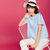七格格2017夏装新款个性百褶边立体装饰显瘦短款上衣小衫女N529(浅蓝 S)