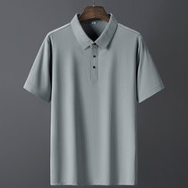 POLO衫男士短袖T恤夏季高端商务休闲短袖衫中老年轻薄透气上衣(灰色 48)
