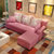布艺沙发大小户型简约现代整装客厅L型可拆洗三人经济型组合家具  双+单+贵+茶几(粉色)