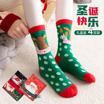 蔓楚秋冬可爱卡通圣诞老人袜4双装均码其他 卡通圣诞老人袜