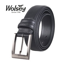 Wolsey金狐狸男士针扣牛皮皮带WF666-5黑色(黑色 均码)