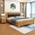 吉木多 橡胶木实木床1.8米现代中式软包床1.5米主卧双人床(1.5*2米原木色 单床)