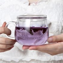 物生物蘑菇杯茶杯韩版创意潮流透明玻璃杯带把便携花茶泡茶办公杯380ML /420ML/500ML(玲珑杯320ML)