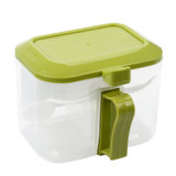 尚水厨房PP塑料盐罐调料瓶家用手提带盖创意2格/3格调味料盒2941-2(2941 2格 绿色)