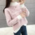 女式时尚针织毛衣9374(粉红色 均码)