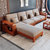 恒兴达 印尼金花梨木新中式全实木沙发中式贵妃沙发组合客厅红木家具(金花梨木 1+1+3+长茶几+方几)