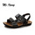 MR.KANG夏季新款牛皮沙滩鞋透气男士凉鞋软皮商务男款休闲凉拖两用驾车鞋5865(41)(黑色)