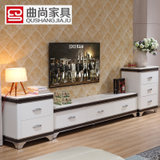 曲尚(Qushang) 大理石电视柜 现代简约 烤漆 不锈钢脚 电视地柜 客厅FDG006 电视柜 其他(整装 电视柜)