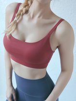 BF新款运动内衣女瑜伽跑步专业防震防下垂聚拢定型美背无钢圈文胸(M 红色)