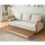 北欧中式实木沙发床推拉两用可折叠冬夏全橡木沙发布艺小户型客厅  三人(可定制)