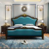 海善家 床 实木美式轻奢实木床1.8米双人主卧室1.5米高箱储物床现代简约白色婚床 卧室家具(默认选项款 1.5米单张床)