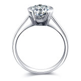 佐卡伊 白18K金钻戒钻石结婚求婚戒指女戒 铭刻之吻系列
