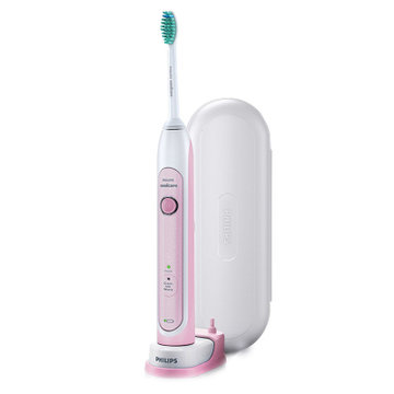 飞利浦（PHILIPS）电动牙刷成人充电式声波牙刷成人净白模式清洁 全自动牙刷情侣款HX6761/02粉色两种种清洁模式