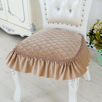 欧式加大餐椅垫椅套防滑餐桌布艺蕾丝四季通用垫中式凳子椅子坐垫(咖啡色)