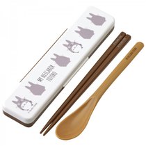 日本制skater斯凯达卡通儿童餐具筷子勺子套装外出便携套两2件套(龙猫 默认版本)