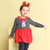 迪士尼宝宝开心派对女童针织长袖连衣裙 宝宝衣服 秋装(大红色 120cm  4-6岁)