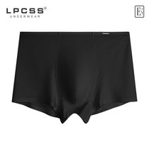 LPCSS品牌男士内裤低腰男平角裤莫代尔单层透气裤裆加大码纯白色(神秘黑 XXL)