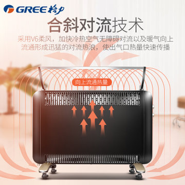 格力（Gree）NBDD-X6020取暖器家用电暖气浴室防水欧式快热炉四面速热烤火炉(黑)