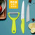 水果刀两件套削皮器切水果刀具套装家用削皮刀刮皮刀刨皮瓜刨(绿色平口刨+带刀套水果刀)