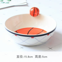 INDRA泰国进口篮球小子卡通儿童陶瓷餐具可爱碗盘水杯釉下彩礼盒装(篮球小子碗)