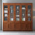 华南家具 中式现代自由组合实木书柜简约书房带门玻璃门立柜储物木柜书架(胡桃色-不带抽屉 两门)