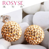 ROSYSE流行色925纯银比利时水晶耳钉E-0012S/M/L(6mm)