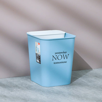 家用无盖壁挂式垃圾桶子母分类桶(白色卫生桶+蓝色壁挂桶)