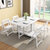 古宜 折叠餐桌椅组合可伸缩简约现代实木家具小户型餐桌长方形饭桌(白色餐桌+4椅)