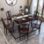 吉木多 新中式可折叠伸缩桌子家用现代简约餐厅全实木餐桌椅组合(黑檀色 一桌八椅)