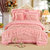 爱之小径家纺结婚床上用品粉色四件套婚庆4六八十件套粉色韩版蕾丝套件 (爱情海 200*230六件套)