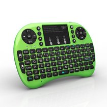 Rii i8+蓝牙无线 手机电脑小键盘 鼠标薄便携背光套装usb可充电迷你 外接笔记本电视 机顶盒(苹果绿 蓝牙版)