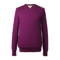 Burberry男士紫色圆领羊绒针织衫毛衣 3903183S码紫色 时尚百搭