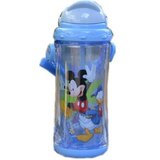 迪士尼七彩双层吸吸杯 学生背带水杯 吸管水壶4114M水杯(蓝色)