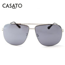 卡莎度(CASATO) 太阳镜时尚个性大框潮男士太阳镜 防紫外线太阳镜 墨镜110008(银框)