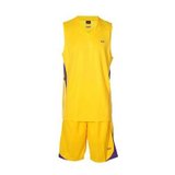 沃特voit 男 篮球服套装 比赛训练服 透气 122105298(柠黄 2XL)