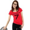 科蒂卡诺 新款韩版潮女短袖圆领针织印花T恤 夏 170 红色 XL