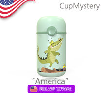 美国cup mystery卡通可爱鳄鱼便携硅胶提绳304不锈钢保温杯(绿色鳄鱼 304不锈钢保温杯)